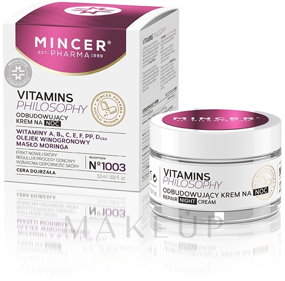 Regenerierende Nachtcreme für reife Gesichtshaut - Mincer Pharma Vitamins Philosophy Face Night Cream № 1003 — Bild 50 ml