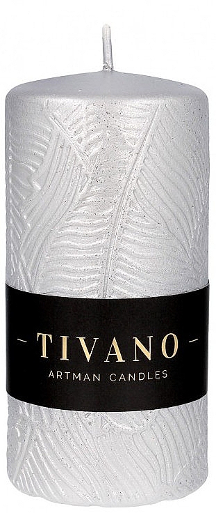 Dekorative Kerze 7x14 cm silber - Artman Tivano — Bild N1