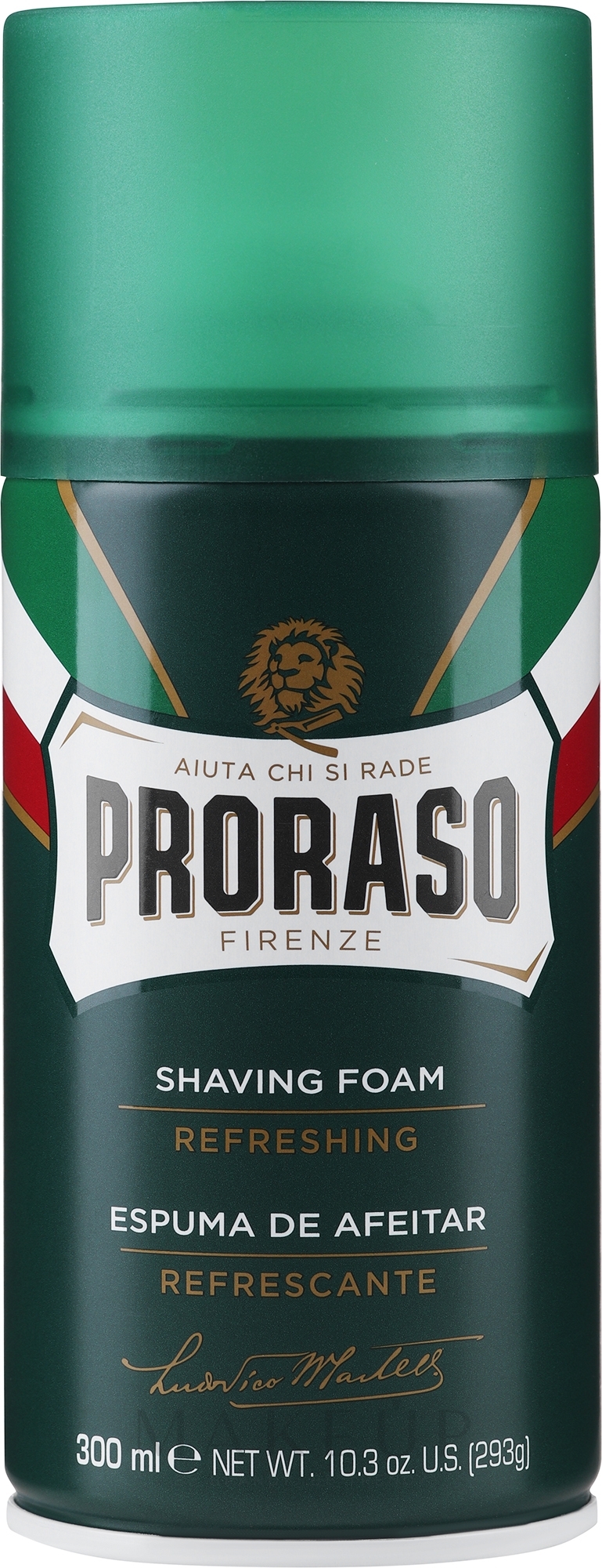 Erfrischender Rasierschaum - Proraso Green Shaving Cream — Bild 300 ml