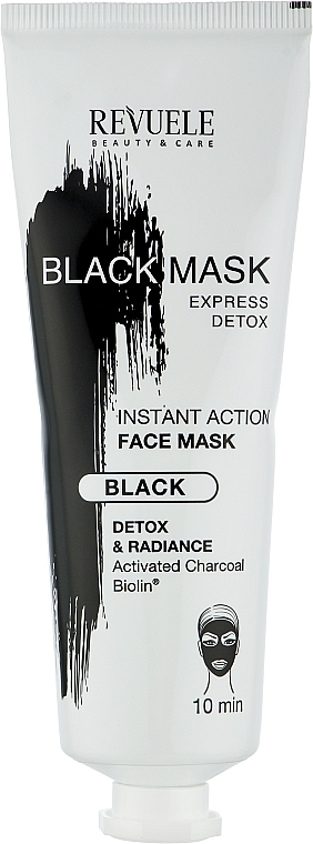 Gesichtsmaske zur Entgiftung mit Aktivkohle - Revuele Express Detox Black Mask