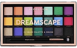 Düfte, Parfümerie und Kosmetik Lidschatten-Palette - Profusion Cosmetics Dreamscape 21 Shade Eyeshadow Palette & Brush 