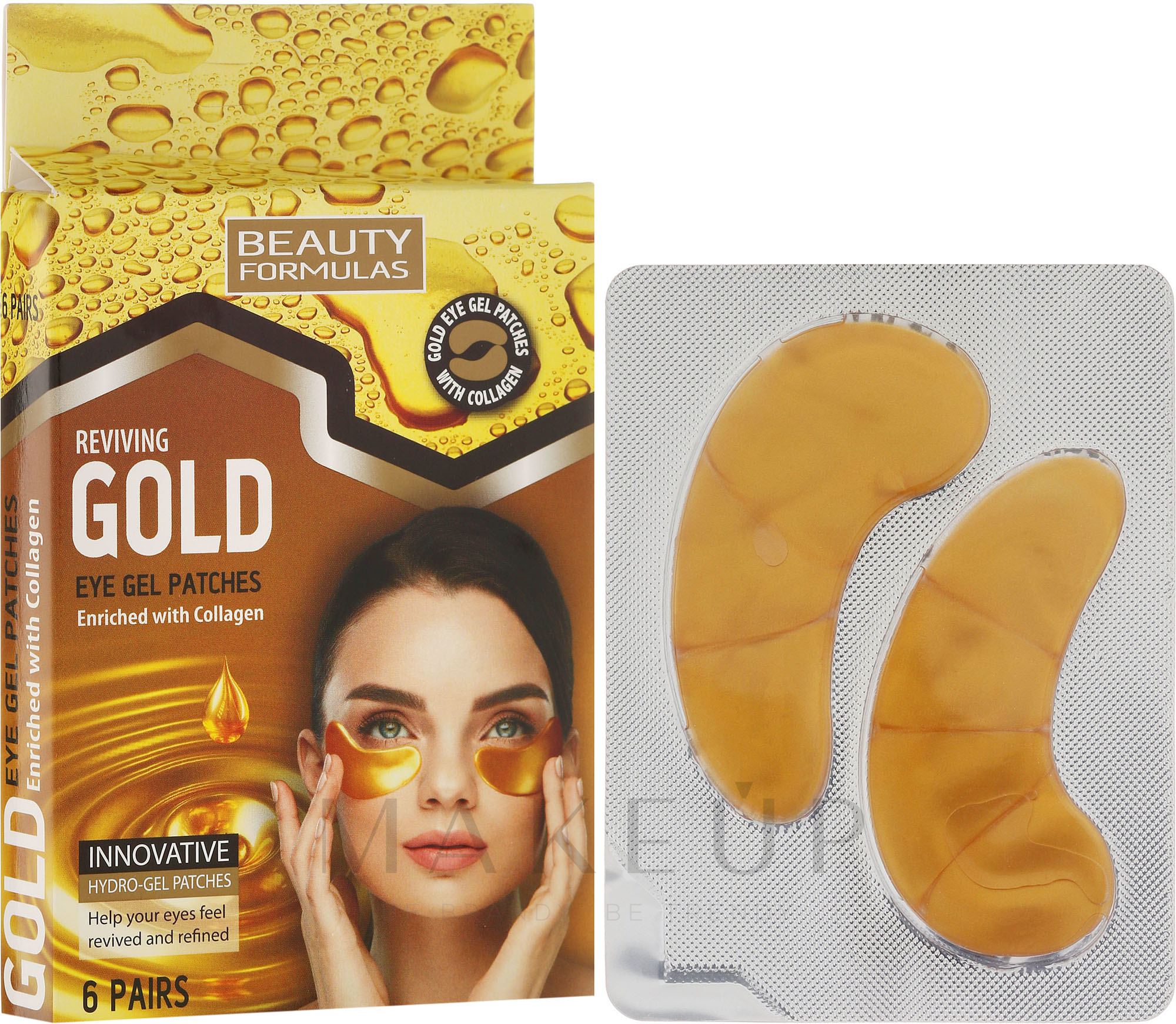 Augen Gel-Pads - Beauty Formulas Reviving Gold Eye Gel Patches — Foto 6 St.
