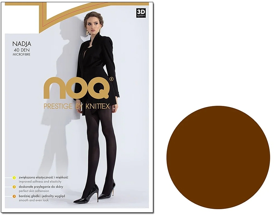 Strumpfhosen für Frauen 3D Nadja 40 Den bronzo - Knittex — Bild N1