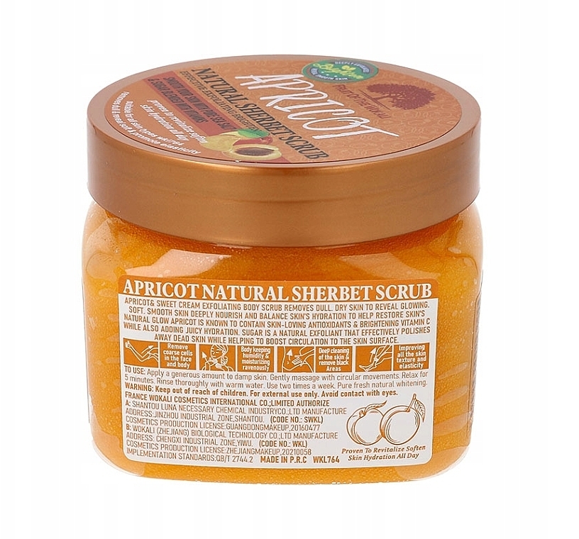 Natürliches Peeling-Sorbet Aprikose - Wokali Natural Sherbet Scrub Apricot — Bild N2
