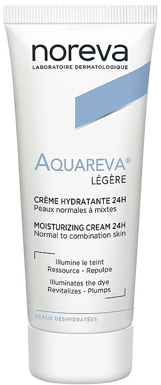 Leichte feuchtigkeitsspendende Gesichtcreme für normale bis Mischhaut - Noreva Aquareva Light Moisturizing Cream 24H — Bild N1