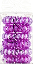 Düfte, Parfümerie und Kosmetik Haargummis violett Glitter, Metall 6 St. - Dessata No-Pulling Hair Ties Glitter+Metal Purple