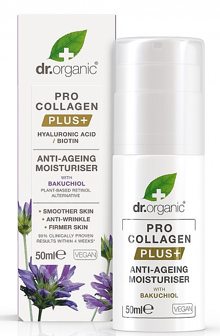 Anti-Aging-Gesichtscreme mit Bacuchiol - Dr. Organic Pro Collagen Plus+ Anti Aging Moisturiser With Bakuchiol — Bild N1
