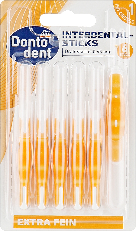 Interdentalbürsten 0,45 mm orange - Dontodent Interdental-Sticks ISO 1 — Bild N1