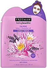 Düfte, Parfümerie und Kosmetik Beruhigende Gesichtsmaske mit Lavendelöl und Lotos - Freeman Calming Sheet Mask