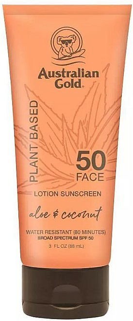 Wasserfeste Sonnenschutzlotion für das Gesicht mit Pflanzenextrakten SPF 50 - Australian Gold Plant Based Sunscreen Face Lotion SPF 50 — Bild N1