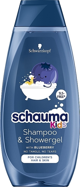 Shampoo-Duschgel für Kinder - Schwarzkopf Schauma Kids Shampoo & Shower Gel With Blueberry — Bild N1